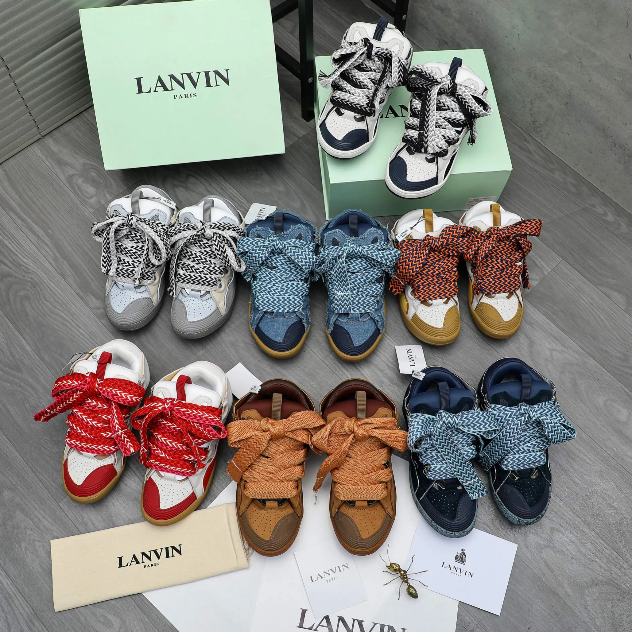 Men's shoes 💰740 [Lanvin] Lanvin high-end quality original couple's casual shoes - Upper: imported cowhide leather splicing breathable mesh - Inner lining: Lycra elastic lining - Outsole: original rubber outsole - Super high quality control·Fine workmanship: highlighted (high-end·luxury·grade) -Size: 36-45 (45 can be customized)